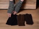Ugg Fingerless Gloves w/ Sherpa Trim-Black