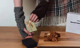 Ugg Fingerless Gloves w/ Sherpa Trim-Black