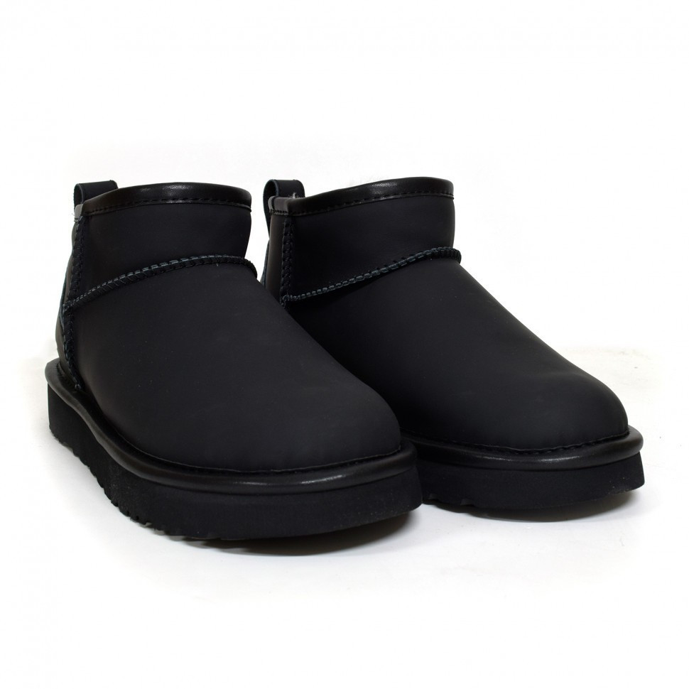 Ugg Mens Classic Ultra Mini Leather Black