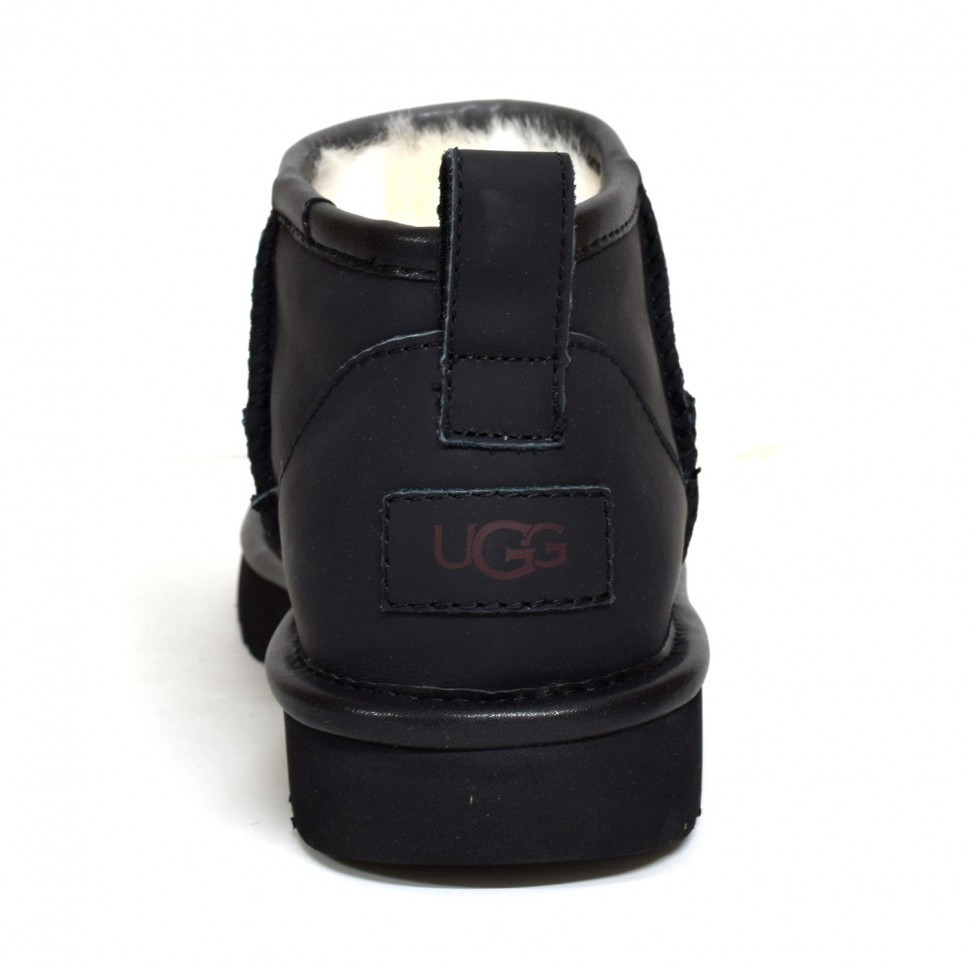Ugg Mens Classic Ultra Mini Leather Black