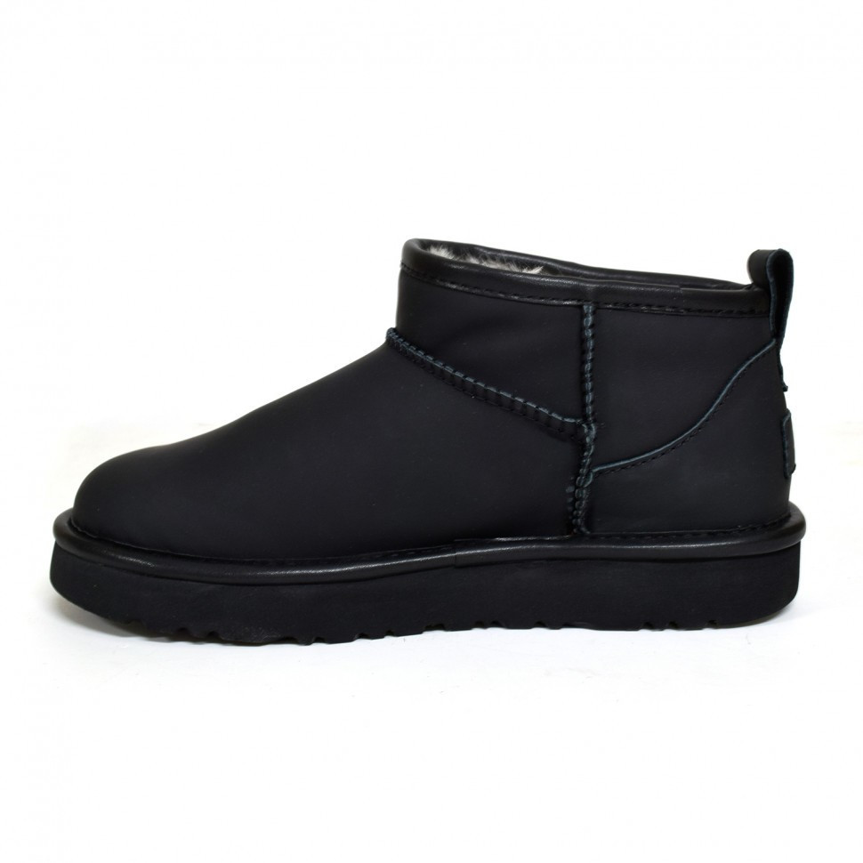 Ugg Mens Classic Ultra Mini Leather Black