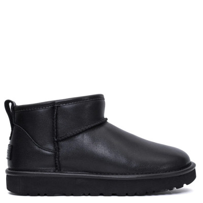 Ugg Mens Classic Ultra Mini Leather Black