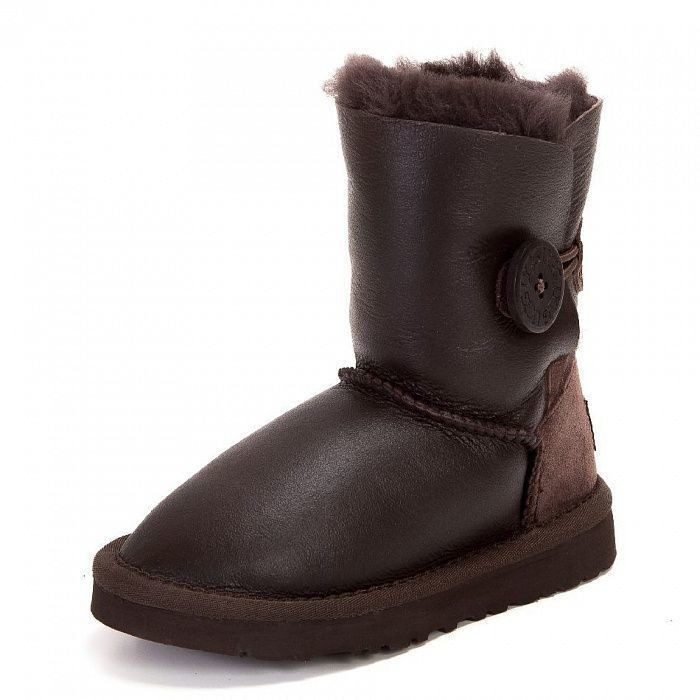 Ugg Kids Bailey Button Metallic Chocolate
