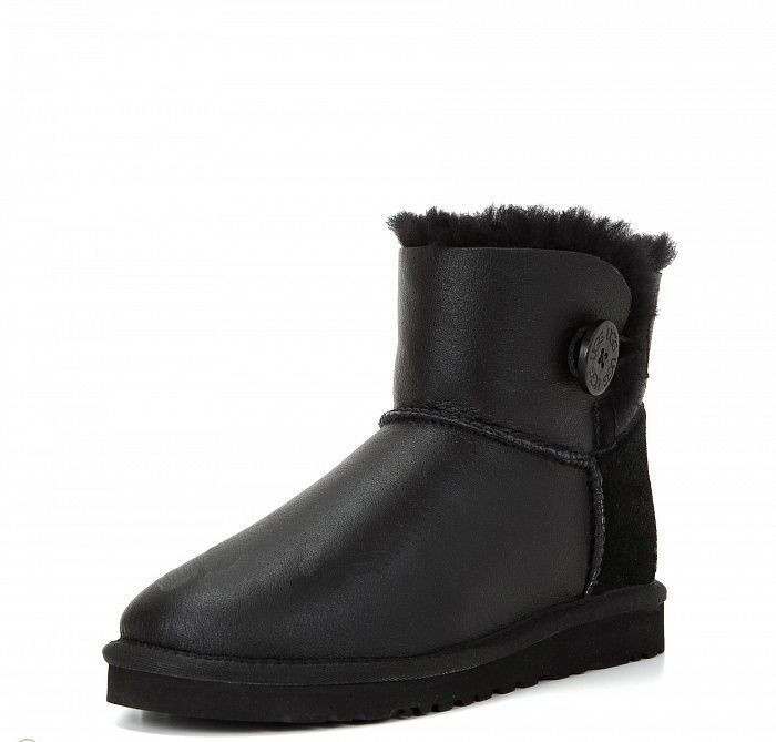 Ugg Mini Bailey Button Metallic Black