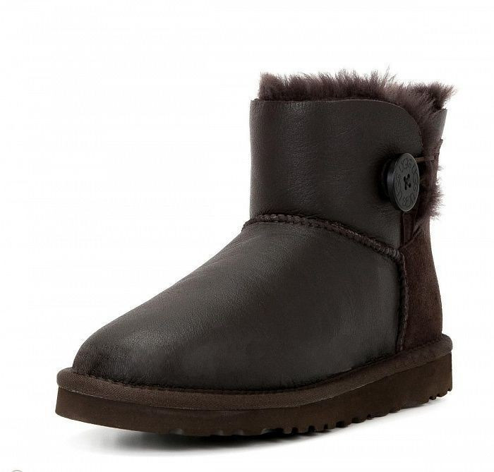 Ugg Mini Bailey Button Metallic Chocolate
