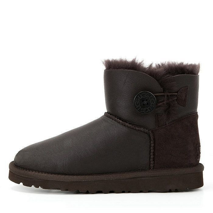 Ugg Mini Bailey Button Metallic Chocolate