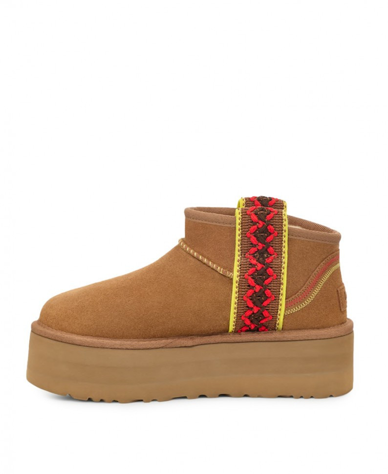 Ugg Ultra Mini Braid Platform-Chestnut